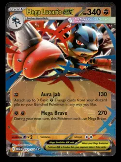 Mega Lucario ex 077/132 Mega Evolution Pokemon NM - Image 1