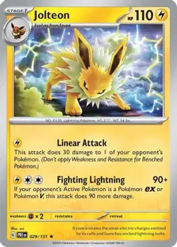 Jolteon 029/131/131 Holo Rare SV: Prismatic Evolutions Pokemon Holo Near Mint - Image 1