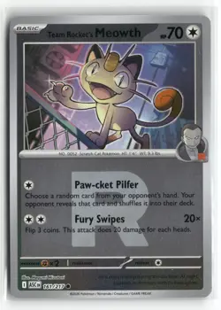 TEAM ROCKET'S MEOWTH (TEAM ROCKET) 161/217 HOLO C ASCENDED HEROES POKEMON NM/M - Image 1
