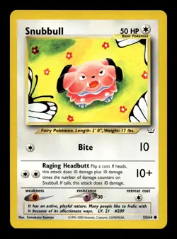 Snubbull 55/64 Neo Revelation Unlimited Common Pokemon TCG - Image 1