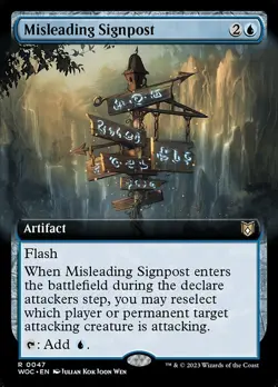 Misleading Signpost R Regular rare #47 | Wilds of Eldraine Commander | MTG - Image 1