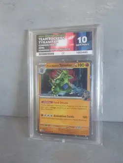 Team Rockets Tyranitar Holo Pokemon Center Exclusive ACE Graded 10 (Like PSA) - Image 1