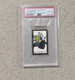 2016 POKEMON HANAFUDA LUIGI PIKACHU MARIO PIKACHU-DECEMBER psa10 - Image 1