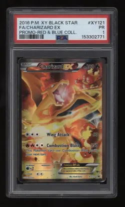 2016 Pokemon XY Black Star Promo PSA 1 CHARIZARD EX FULL ART #XY121 - Image 1