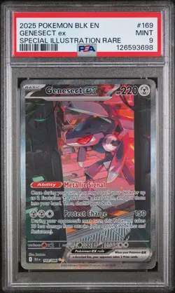 PSA 9 2025 POKEMON BLK EN-BLACK BOLT SPECIAL ILLUSTRATION RARE #169 GENESECT EX - Image 1