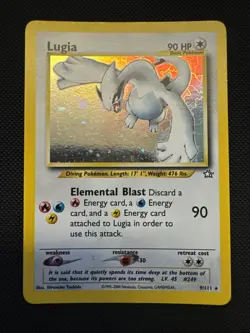 Pokemon TCG Lugia Neo Genesis Holo Rare Card 9/111 Unlimited Edition Hp-DMG - Image 1