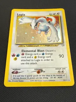 Pokemon TCG Lugia Neo Genesis Holo Rare Card 9/111 Unlimited Edition Hp-DMG - Image 2