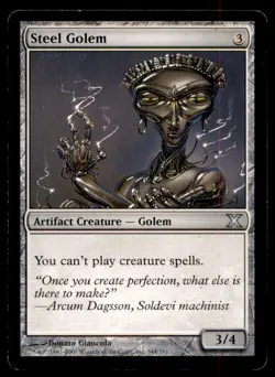 MTG Steel Golem LP Light Play Tenth Edition [1646] - Image 1