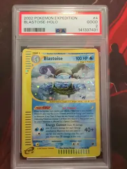 Pokemon Blastoise Expedition Base Set Holo Rare PSA 2 4/165 - Image 1