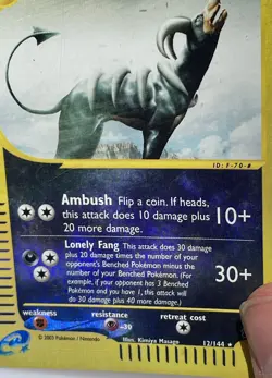 Houndoom 12/144 Skyridge Reverse Holo Rare Moderately Played (1) 2003 WOTC TCG - Image 3