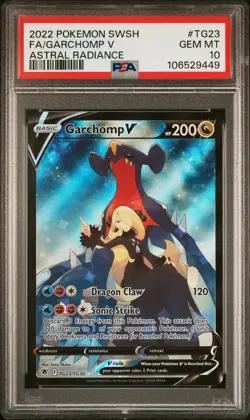2022 POKEMON SWORD & SHIELD ASTRAL RADIANCE #TG23 GARCHOMP V PSA 10 - Image 1