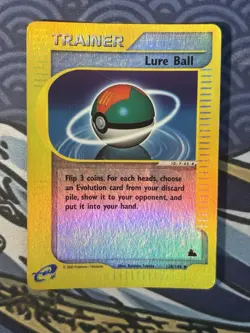 Pokemon TCG Lure Ball Trainer 128/144 Skyridge Reverse Holo Uncommon Vintage MP - Image 1