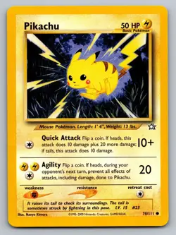 PIKACHU 70/111 COMMON NEO GENESIS POKEMON MP - Image 1