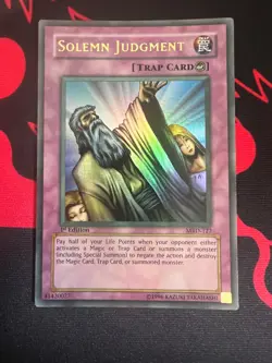 Yugioh Solemn Judgment MRD-127 Metal Raiders 1st Edition LP - Image 1