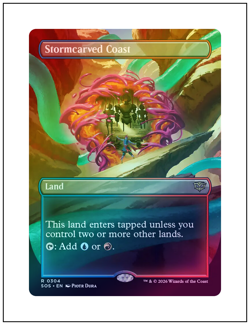 Stormcarved Coast, Borderless Art Foil, Secrets of Strixhaven, Magic MTG NM - Image 1