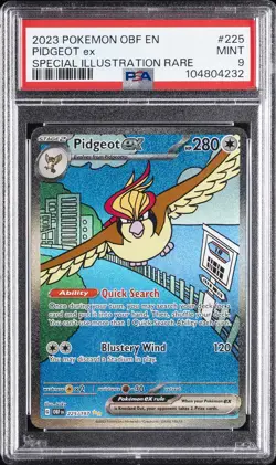 2023 POKEMON OBF EN-OBSIDIAN FLAMES SPECIAL ILLUSTRATION RARE PIDGEOT EX PSA 9 - Image 1