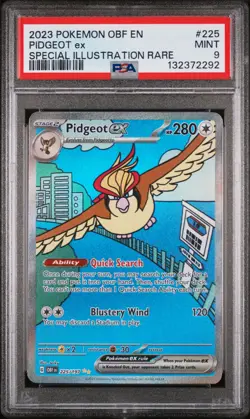 2023 POKEMON OBF EN-OBSIDIAN FLAMES SPECIAL ILLUSTRATION RARE PIDGEOT EX PSA 9 - Image 1