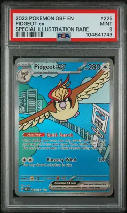 2023 POKEMON OBF EN-OBSIDIAN FLAMES SPECIAL ILLUSTRATION RARE PIDGEOT EX PSA 9 - Image 1