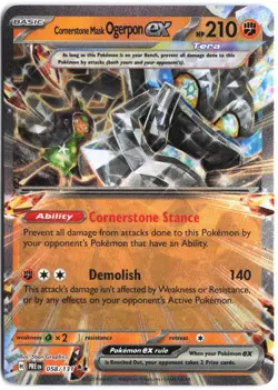 Cornerstone Mask Ogerpon ex - 058/131 058/131 Holo Prismatic Evolutions Pokemon - Image 1