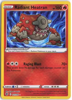 Radiant Heatran 027/189 Radiant Rare Astral Radiance Pokemon NM - Image 1