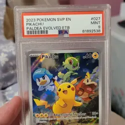 Pokemon TCG Pikachu 027 Scarlet & Violet Promo Holo PSA 9 Paldea Evolved 2023 - Image 1