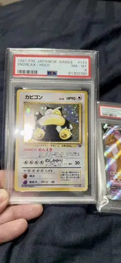 Pokemon 1997 Japanese Jungle Snorlax Holo Rare #143 PSA 8 Graded Card - Image 3