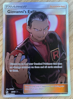 Pokemon TCG Giovanni's Exile 67/68 Hidden Fates Full Art Trainer NM - Image 1