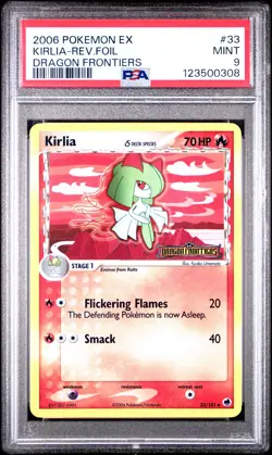 2006 POKEMON EX DRAGON FRONTIERS #33 KIRLIA-REVERSE FOIL PSA 9 - Image 1