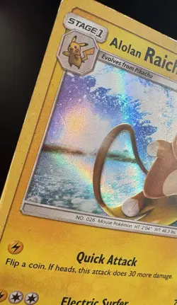 Alolan Raichu 30/30 Pokemon TCG Sun & Moon Trainer Kit Holo Pokemon TCG Dmg - Image 2