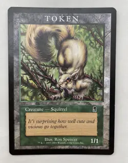 Squirrel Token x1 MTG Odyssey Player Rewards 1x Magic Very Good Moderate Play - Image 1