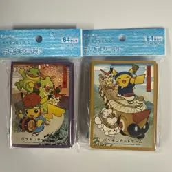 Japanese Pokemon Center Sleeves Lot Of 2 Pikachu 64ct Sealed Brand New - Image 1