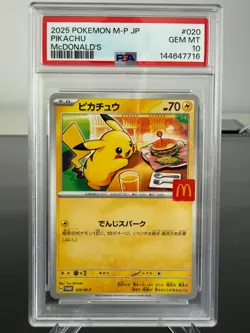 Pokemon TCG PSA 10 GEM MINT Pikachu McDonalds 020/M-P Promo Japanese - Image 1
