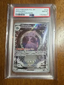 2023 POKEMON PAL EN-PALDEA EVOLVED ILLUSTRATION RARE #212 MISMAGIUS PSA 8 - Image 1