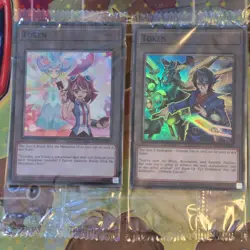 Yugioh! Token TKN5-EN003 & EN004 Super Rare Mint Sealed LEDE Promo Cards - Image 1