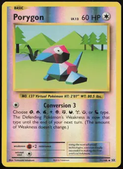 Porygon 71/108 LP Evolutions Uncommon Reverse Holo Pokemon - Image 1