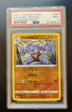 Pokemon TCG Machoke Champions Path 025/073 Regular Reverse Halo - PSA 9 - Image 1