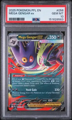 2025 POKEMON PFL EN-PHANTASMAL FLAMES #056 MEGA GENGAR EX PSA 10 - Image 1