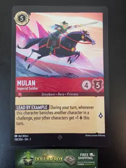 Disney Lorcana OVERSIZED Mulan Imperial Soldier Card Cold Foil 118/204 - Image 1