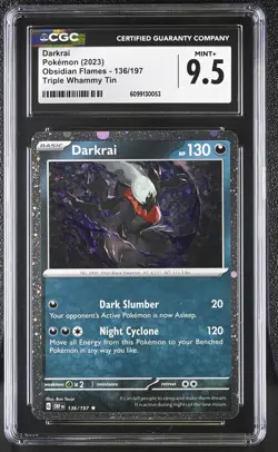 Darkrai 136/197 CGC 9.5 Mint+ Triple Whammy Tin Obsidian Flames Pokemon Card - Image 1