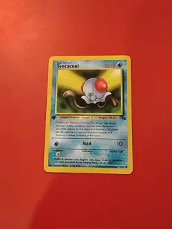 Pokemon Card TENTACOOL 1st Edition TCG Fossil Super Rare Non Holo 56/62 LP - Image 1