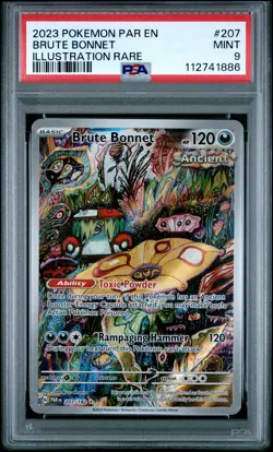 2023 POKEMON PAR EN-PARADOX RIFT ILLUSTRATION RARE #207 BRUTE BONNET PSA 9 - Image 1