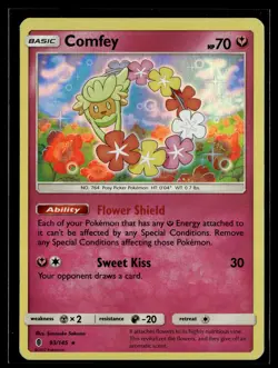 Comfey 93/145 Guardians Rising Rare Holo Pokemon - Image 1