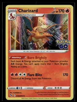 Charizard 010/078 Pokemon GO Rare Holo Pokemon - Image 1