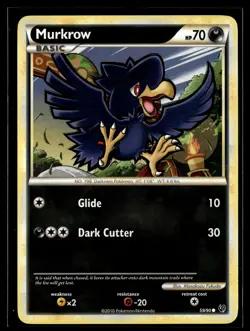 Murkrow 59/90 HGSS Undaunted Common Pokemon - Image 1