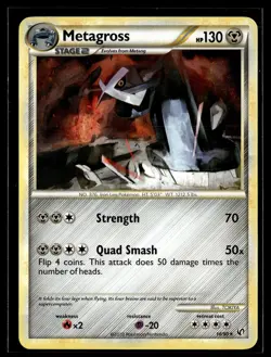 Metagross 18/90 HGSS Undaunted Rare Pokemon - Image 1