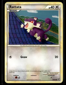 Rattata 64/90 HGSS Undaunted Common Pokemon - Image 1