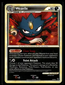 Weavile 25/90 HGSS Undaunted Rare Pokemon - Image 1