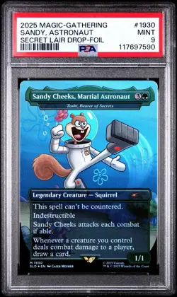 2025 Magic The Gathering SpongeBob Secret Lair Drop Sandy Astronaut Foil PSA 9 - Image 1