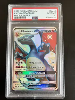 Pokemon Shiny CHARIZARD GX SV49 Hidden Fates PSA 10 Gem MINT ENG Englisch - Image 1