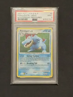 2007 Pokemon D&P Feraligatr Holo Mysterious Treasures Psa 9 with a fart swirl💫 - Image 1